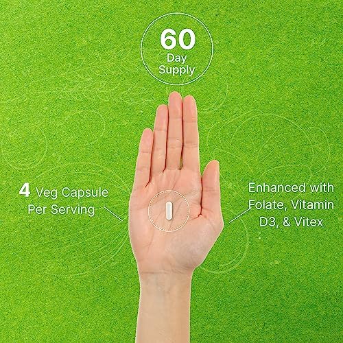 Suplemento de Myo-Inositol y D-Chiro Inositol para Mujeres (40:1) | 2,050mg por Porción | 240 Cápsulas Veganas | Con Folato, Vitamina D3 y Vitex | - imagen 5