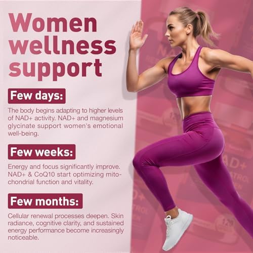 Suplemento Totaria de NAD+ para Mujeres - Suplemento de Trans-Resveratrol con Magnesio, CoQ10, PQQ, Ashwagandha y Péptidos de Colágeno - Alternativa - imagen 7