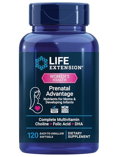 Life Extension Prenatal Advantage, multivitamínico para mujeres, apoyo para el bebé, ácido fólico, colina, omega-3, vitaminas y minerales, 120 - imagen 5