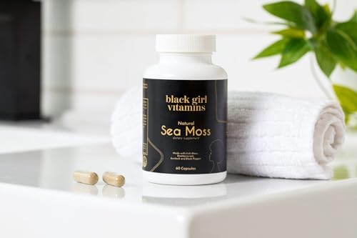 Cápsulas de Musgo Marino Orgánico Black Girl Vitamins – Suplemento Superfood con 92 Minerales | Pastillas Veganas para Tiroides, Digestión e - imagen 6