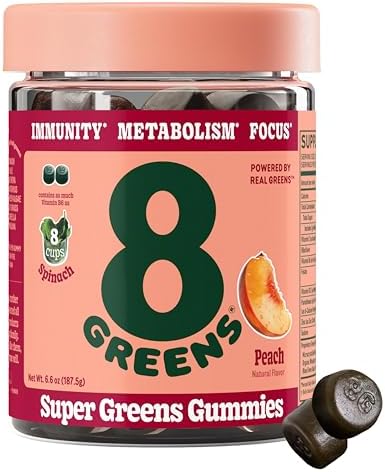 8Greens, Gomitas de Greens Diarias Sabor Durazno, 50 Unidades - imagen 1