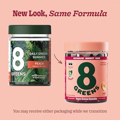 8Greens, Gomitas de Greens Diarias Sabor Durazno, 50 Unidades - imagen 2