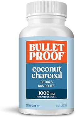 Cápsulas de Carbón Activado de Coco Bulletproof para Desintoxicación y Alivio de Gases, 90 Contenidos, Hechas de Cáscaras de Coco 100% - imagen 1