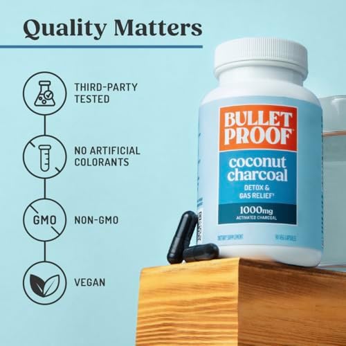Cápsulas de Carbón Activado de Coco Bulletproof para Desintoxicación y Alivio de Gases, 90 Contenidos, Hechas de Cáscaras de Coco 100% - imagen 5