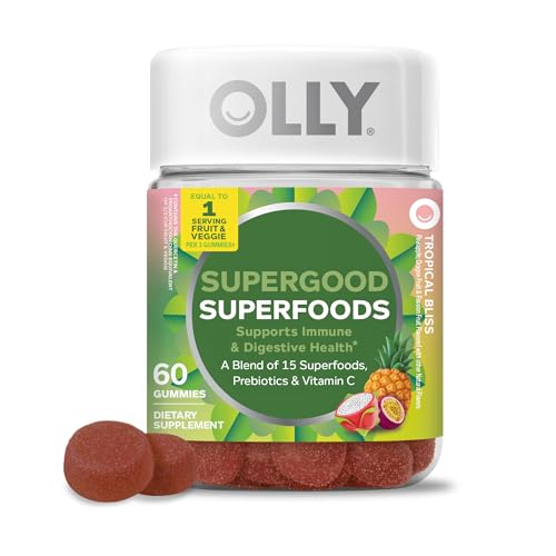 Gomitas OLLY Supergood Superfoods, Apoyo al Sistema Inmunológico y Digestivo, 15 Superalimentos, Prebióticos, Vitamina C, Sabor Tropical Bliss, 60 - imagen 6