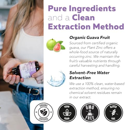 Zinc Orgánico 25 mg | Suplementos de Zinc de Alimentos Integrales | Extraído de Frutas Orgánicas, Vegan, Sin OGM - 60 Porciones, Apoyo Inmunológico y - imagen 5