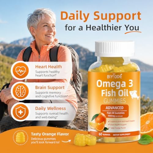 Suplementos de Aceite de Pescado Omega-3: Gomas de Omega-3 Puras de 1000mg para Corazón, Articulaciones, Ojos, Cerebro e Inmunidad - 60 Gomas, - imagen 3