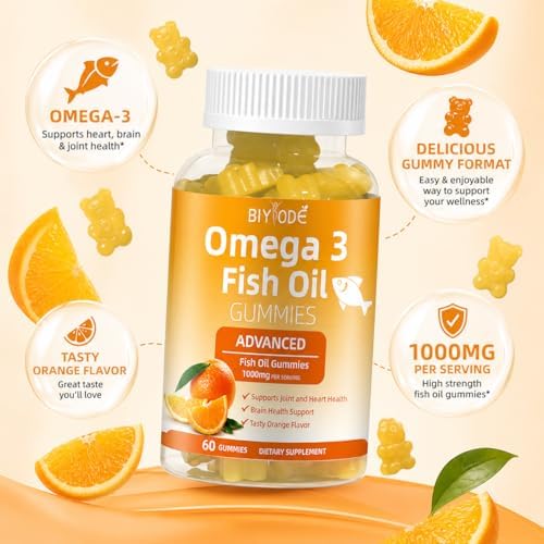 Suplementos de Aceite de Pescado Omega-3: Gomas de Omega-3 Puras de 1000mg para Corazón, Articulaciones, Ojos, Cerebro e Inmunidad - 60 Gomas, - imagen 6