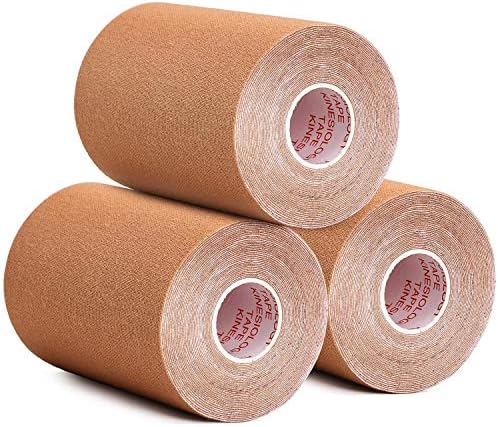 Gsbomzap Paquete de 3 Cintas de Kinesiología, 4in x 5.5yd, Cinta Adhesiva Resistente al Agua para Soporte Muscular y Alivio del Dolor, Libre de - imagen 1