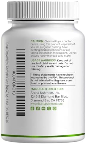 Complejo de Resveratrol 2,000mg, 240 Cápsulas Veganas – Fuerza Extra de Trans-Resveratrol con NAD, Quercetina, Cúrcuma, Semilla de Uva y Más – - imagen 7