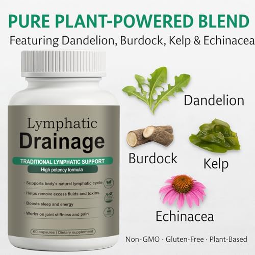 Cápsulas de Drenaje Linfático – Mezcla Herbal Natural con Diente de León, Bardana, Algas Marinas y Equinácea – Apoya la Circulación y el Equilibrio - imagen 4