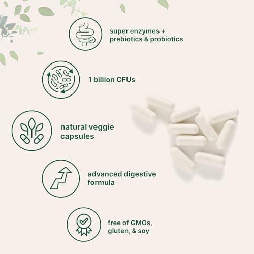 Micro Ingredients Super Enzimas con Prebióticos y Probióticos, 240 Cápsulas Veganas | Enzimas Digestivas para Hombres y Mujeres | Soporte para - imagen 3