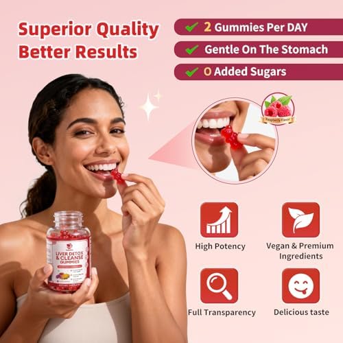 Paquete de 2 Gomitas Detox y Reparación Hepática Lukaree | Suplemento Sin Azúcar de Cardo Mariano con Alcachofa y L-Glutatión - Soporte Herbal Ultra - imagen 7