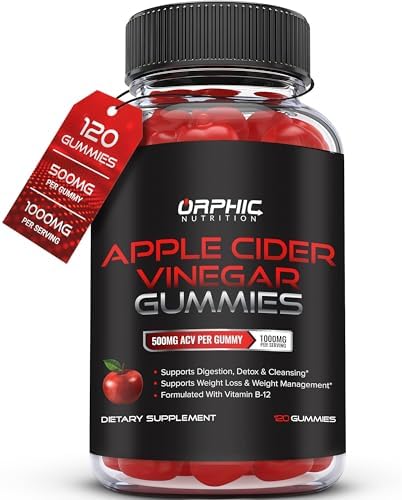 Gomitas de Vinagre de Manzana ORPHIC NUTRITION 1000mg - ACV sin filtrar con Vitamina B12, Betabel y Granada (120 piezas) - imagen 1