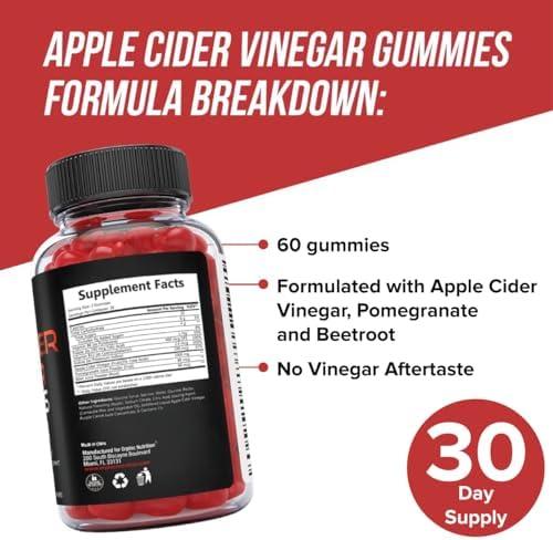 Gomitas de Vinagre de Manzana ORPHIC NUTRITION 1000mg - ACV sin filtrar con Vitamina B12, Betabel y Granada (120 piezas) - imagen 4