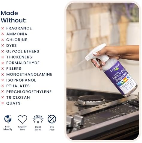 Desengrasante Truly Free de Alta Dureza - Removedor de Grasa y Limpiador de Suciedad para Cocina, Automotriz y Más, 16 oz + 2 Recargas de 3 oz, Sin - imagen 5