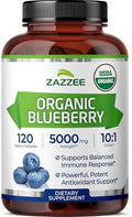 Zazzee Extracto de Arándano Orgánico USDA 10:1, 120 Cápsulas Veganas, Suplemento Herbal Antioxidante, 4 Meses de Suministro, Hecho en EE. UU. - imagen 1
