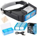 Lentes de aumento YOCTOSUN con luz, lupa recargable con diadema y 4 lentes 1.5X-3.5X, visor manos libres para joyeros y manualidades - imagen 1