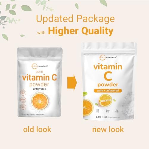 Polvo de Vitamina C Pura Micro Ingredients, 2.2lbs (1kg) | Suplemento de Ácido Ascórbico Sin Sabor | Vitaminas para Hombres y Mujeres | No GMO, Sin - imagen 3