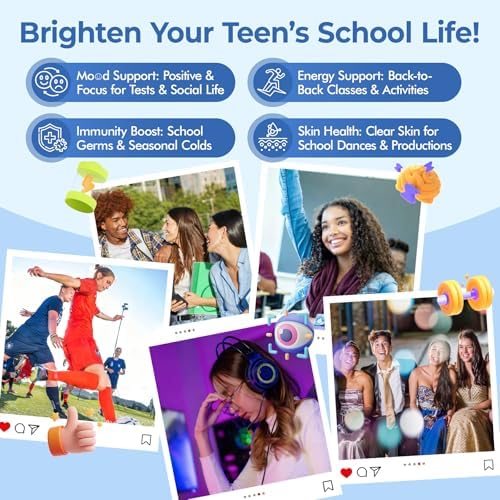 Gomitas Multivitamínicas Metiladas para Adolescentes y Niños con Metilfolato, Metil B12 y Omega 3, Vitaminas para Chicos y Chicas de 10 a 19 Años con - imagen 7