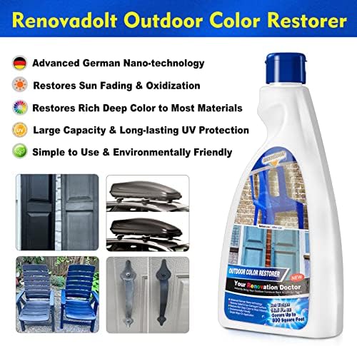 RENOVADOLT Restaurador de Color para Exteriores 16.5oz - Restaurador de Plástico y Vinilo para Persianas, Protege de Daños por Sol y Oxidación - imagen 3
