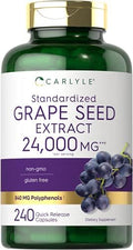 Suplemento de Extracto de Semilla de Uva Carlyle | 240 Cápsulas | Fórmula Estandarizada de Máxima Potencia | Sin OGM y Sin Gluten - imagen 1