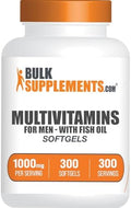 Multivitamínico para Hombres BulkSupplements.com en Softgels - Suplemento Diario con Aceite de Pescado, Sin Gluten, 300 Cápsulas (1000mg) - imagen 1