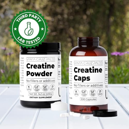 Cápsulas de Creatina Paleo Santa Cruz, 2500mg, 100 Porciones, Sin Gluten, Keto, Sin Azúcar, Sin Rellenos ni Aditivos, 300 Cápsulas - imagen 5