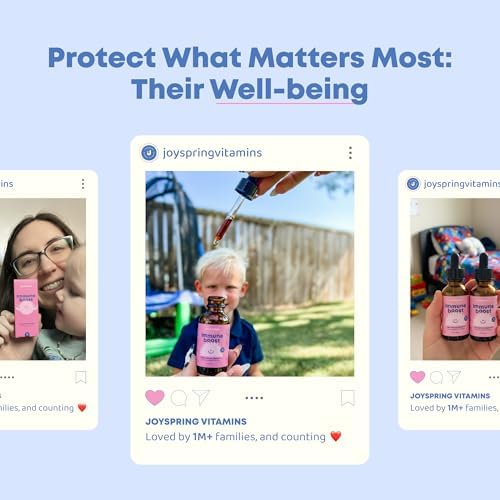 JoySpring Gotas Inmunitarias - Suplemento de Apoyo Inmunológico para Niños (30 Porciones, 1 fl oz) con Saúco Orgánico, Equinácea, Raíz de Uva de - imagen 4