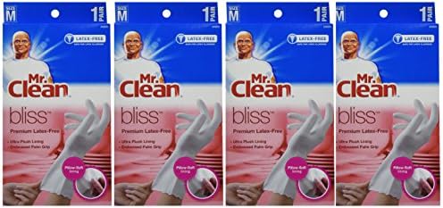 Guantes Premium Mr. Clean 243033 Bliss de látex sin látex, tamaño mediano (paquete de 4) - imagen 1