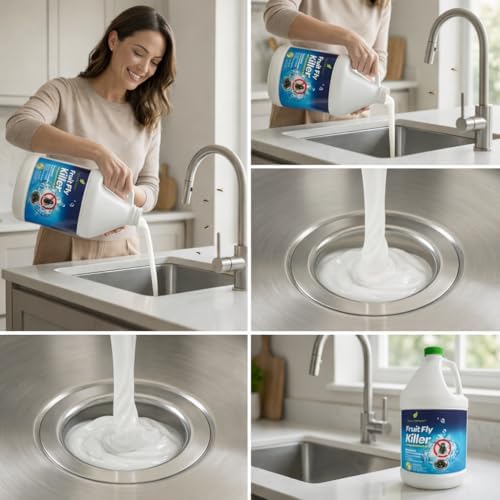 Insecticida Natural para Moscas de la Fruta | Moscas de Drenaje, Mosquitos, Hormigas Voladoras | Uso en Casa y Comercial | Gel No Tóxico | 1 Galón | - imagen 3