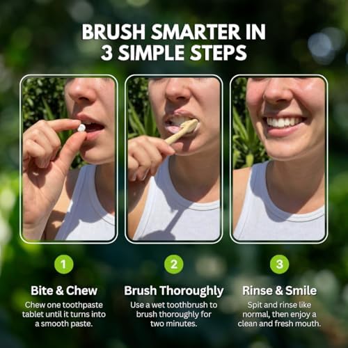 Tabletas de Pasta de Dientes PRIMALS Sin Flúor - Hidroxiapatita Nano - Sin Sabores Artificiales ni Plástico - Remineraliza y Blanquea Dientes - 60 - imagen 7