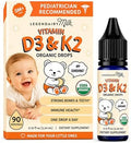 Gotas de Vitamina D Legendairy Milk para Bebés, Suplemento Orgánico D3 K2 Líquido 400 IU, Vegano, Sin Azúcar, 90 Porciones para Huesos Fuertes - imagen 1