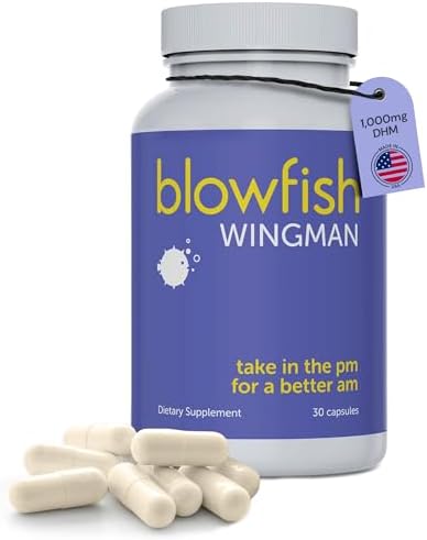 Blowfish Wingman | Suplemento con DHM + L-Cisteína + Electrolitos | Mejora tu Bienestar Después de Beber | Soporte Hepático y Hidratación - imagen 1