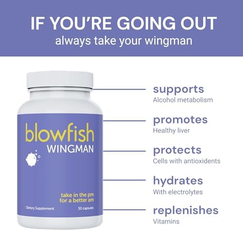 Blowfish Wingman | Suplemento con DHM + L-Cisteína + Electrolitos | Mejora tu Bienestar Después de Beber | Soporte Hepático y Hidratación - imagen 3