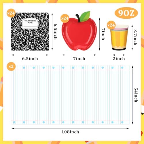 Decoración de Graduación para Jardín de Niños Reallnaive 146 Piezas - Platos de Papel de Manzana, Utensilios Desechables y Manteles para el Aula - imagen 2