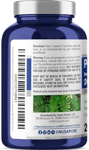 Cápsulas NusaPure de Polypodium Leucotomos, 240 mg, 200 Veganas (Sin OGM, Veganas) - imagen 2