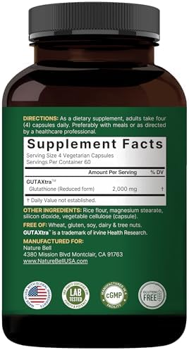 Suplemento de Glutatión NatureBell 2,000mg por Porción, 240 Cápsulas Veganas | 98%+ Pureza Verificada, Glutatión Reducido Bioavailable, Antioxidante - imagen 7
