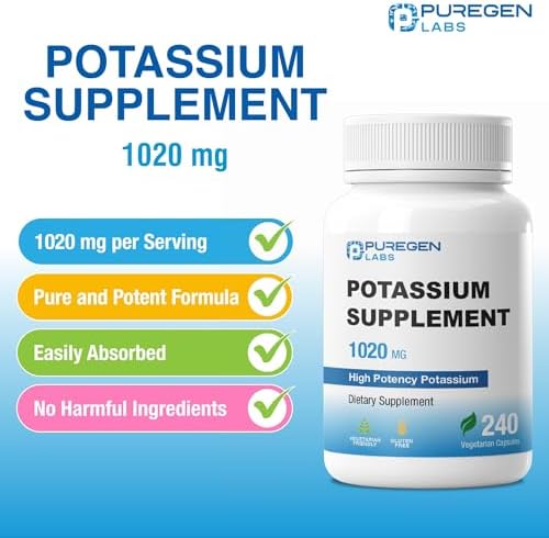 Suplemento de Bicarbonato de Potasio Puregen Labs 1020 mg | No GMO | Libre de Gluten | 240 Cápsulas Vegetarianas - imagen 3