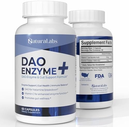 Suplementos NATURALABS DAO Bloqueador de Histamina – Enzima DAO + Diamina Oxidasa y Vitamina C para Salud Digestiva y Soporte Alimenticio – 60 - imagen 1