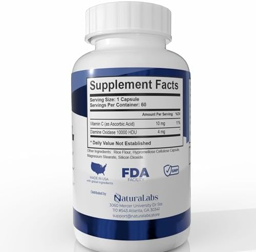 Suplementos NATURALABS DAO Bloqueador de Histamina – Enzima DAO + Diamina Oxidasa y Vitamina C para Salud Digestiva y Soporte Alimenticio – 60 - imagen 8