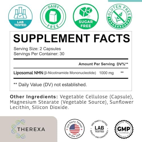 Suplemento de NMN 1000mg Puro - NMN Liposomal para Suplemento de NAD+, Probado en EE. UU., 60 Cápsulas - imagen 3