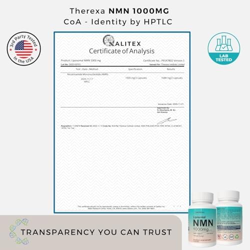 Suplemento de NMN 1000mg Puro - NMN Liposomal para Suplemento de NAD+, Probado en EE. UU., 60 Cápsulas - imagen 4