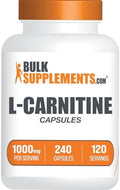 BulkSupplements.com L-Carnitina 1000mg en Cápsulas - Suplemento de Carnitina y Aminoácidos - Libre de Gluten, 2 Cápsulas por Porción (240 Contenido) - imagen 1