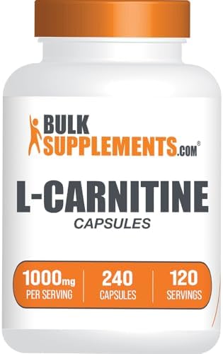BulkSupplements.com L-Carnitina 1000mg en Cápsulas - Suplemento de Carnitina y Aminoácidos - Libre de Gluten, 2 Cápsulas por Porción (240 Contenido) - imagen 1