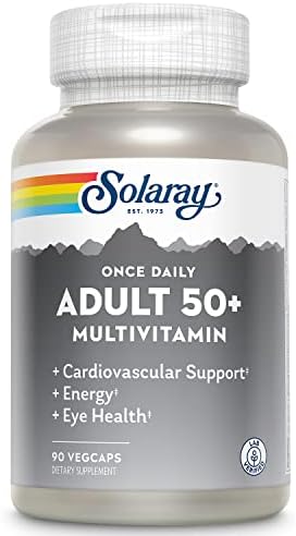 Multivitamínico Completo Solaray Once Daily Adulto 50+ para Hombres y Mujeres, 90 VegCaps, Energía, Corazón, Cerebro e Inmunidad, Sin Hierro - imagen 1