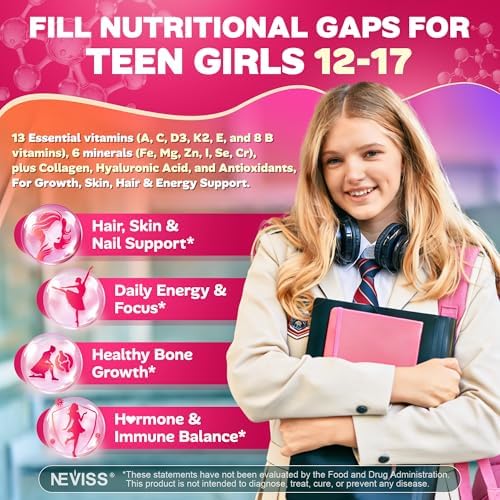 Gomitas Multivitamínicas Metiladas para Chicas Adolescentes de 12 a 17 Años, Methylfolato, Hierro, Colágeno, D3 K2, Magnesio, Zinc, Vitaminas Diarias - imagen 3