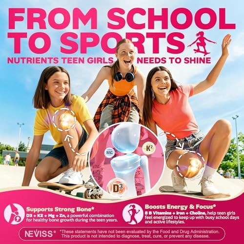 Gomitas Multivitamínicas Metiladas para Chicas Adolescentes de 12 a 17 Años, Methylfolato, Hierro, Colágeno, D3 K2, Magnesio, Zinc, Vitaminas Diarias - imagen 5
