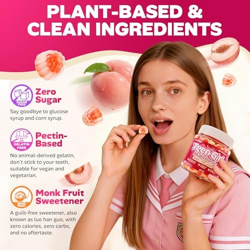 Gomitas Multivitamínicas Metiladas para Chicas Adolescentes de 12 a 17 Años, Methylfolato, Hierro, Colágeno, D3 K2, Magnesio, Zinc, Vitaminas Diarias - imagen 7
