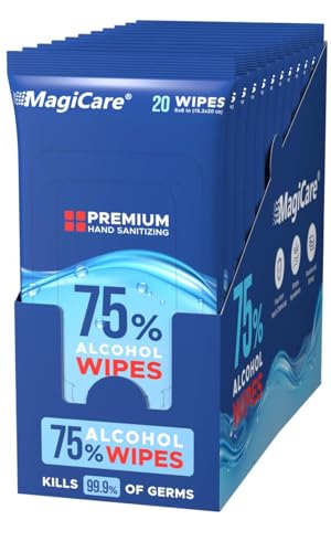 Toallitas Antibacteriales MagiCare 75% Tamaño Viaje, Paquete Grande (10, 20ct, 200ct) - Toallitas Desinfectantes Sin Fragancia para Mano, Limpieza y - imagen 1